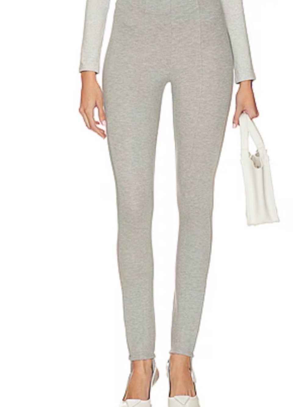 Good American Light Heather Gray Stirrup Leggings